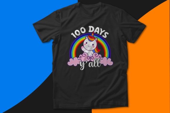 100 Days Y All Unicorn Rainbow Design