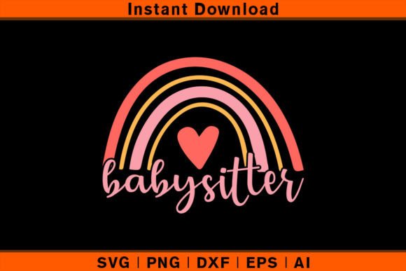 Babysitter Retro Vintage Rainbow Design