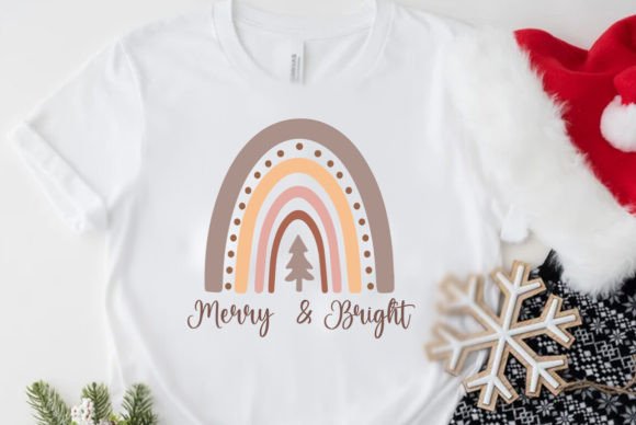 Boho Christmas Rainbow SVG PNG for T-Shirt Designs