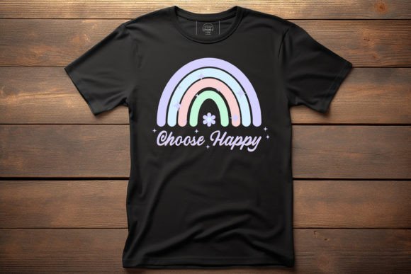 Choose Happy with Rainbow Vector T Shirt