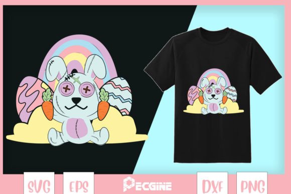 Easter Rainbow EAster Bunny Goth Pastel Graphics