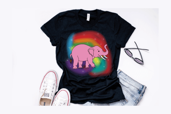 Elephant Colorful Rainbow Design Graphics