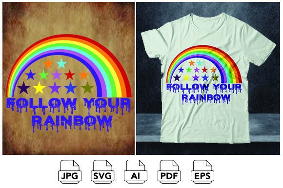 Follow Your Rainbow: Graphics for T-Shirt Designs