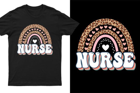 Groovy Rainbow Nurse T-Shirt Design