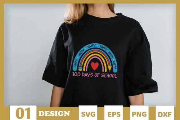 Happy 100 Days of School Rainbow Graphics