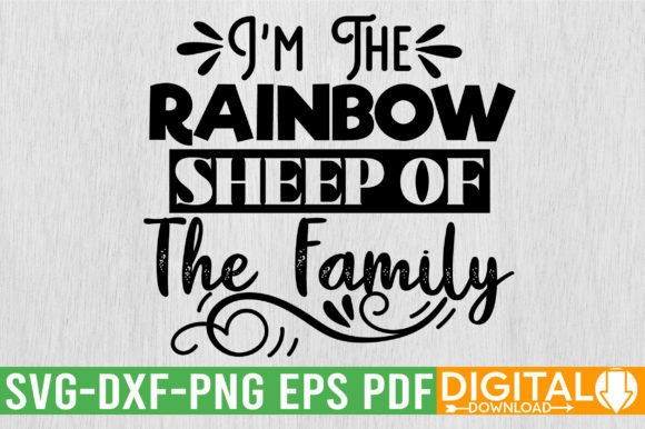 I'm the Rainbow Sheep of the Family SVG Graphics