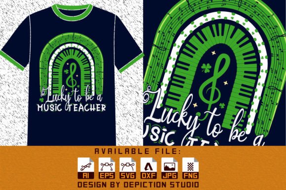 Lucky to Be a Music Teacher Rainbow Graphics