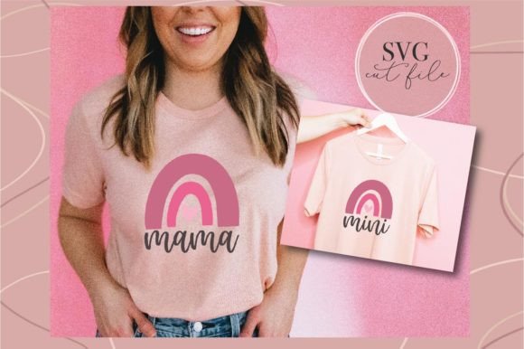 Mama Mini Rainbow SVG: Graphics for T-Shirt Designs