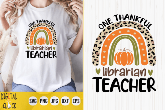 One Thankful Librarian Teacher Rainbow