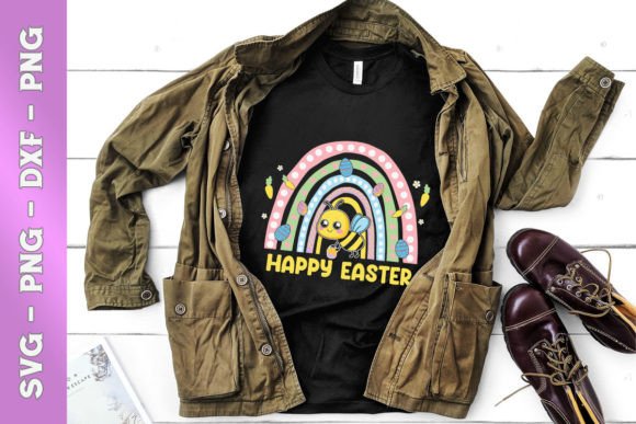 Rainbow Easter Chibi Bee Egg Floral Graphics