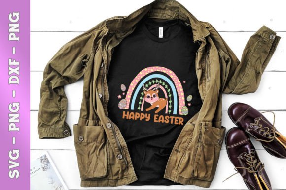 Rainbow Easter Chibi Deer Egg: Graphics for T-Shirt Designs