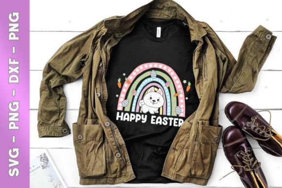 Rainbow Easter Chibi Dog Egg Floral