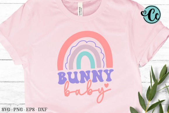 Rainbow Easter Svg, Bunny Aby Shirt Graphics