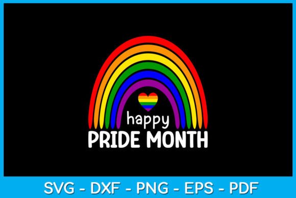 Rainbow Happy Pride Month SVG T-Shirt Graphics