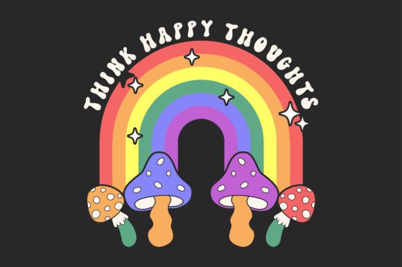 Rainbow Mushroom SVG Sublimation T-shirt