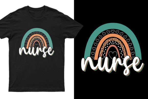 Rainbow Nurse T-Shirt Design Graphics