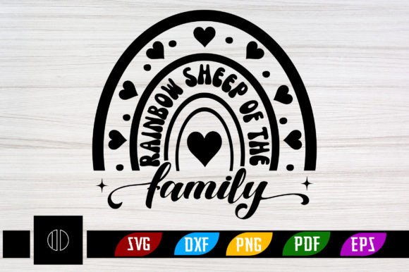 Rainbow Sheep of the Family Retro Svg Graphics