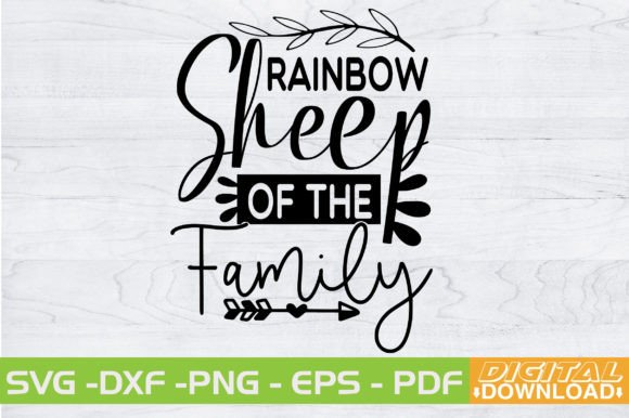Rainbow Sheep of the Family SVG Design: Graphics for T-Shirt Designs
