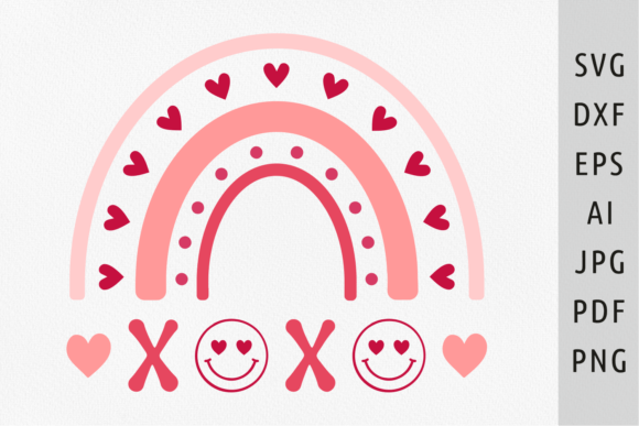 Valentine Rainbow Svg for T-Shirt Designs and Graphics